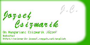 jozsef csizmarik business card